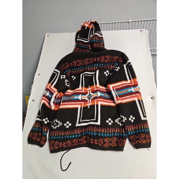 EARTH RAGZ Aztec Orange Southwest Zip Hoody XL Jacket Western Wool - Picture 4 of 4